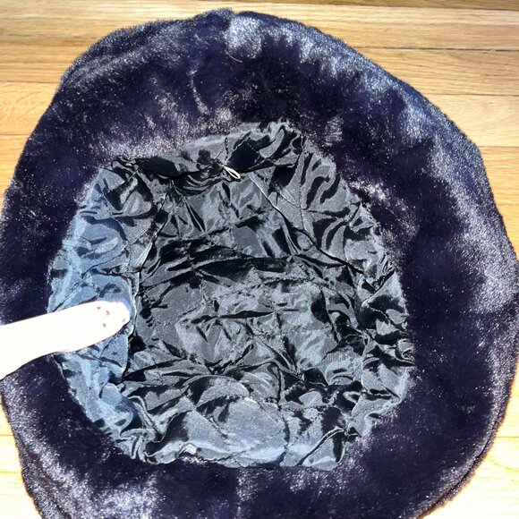 Black Fuzzy Trendy Buckethat for Winter *BRAND NEW* - Picture 2 of 4